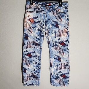 Tommy Hilfiger Jeans Womens Size 9 July 4th Pants Flags Stars Vintage